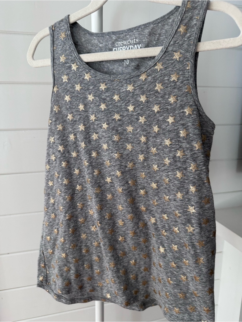 Crewcuts Everyday Girls' Gray Tank Top with Gold Stars